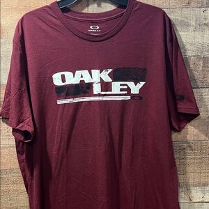 Oakley Men's Burgundy Graphic Logo Short Sleeve Tee size XXL